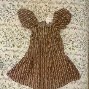 NWT Small, lined, babydoll puff sleeve mini dress perfect for fall